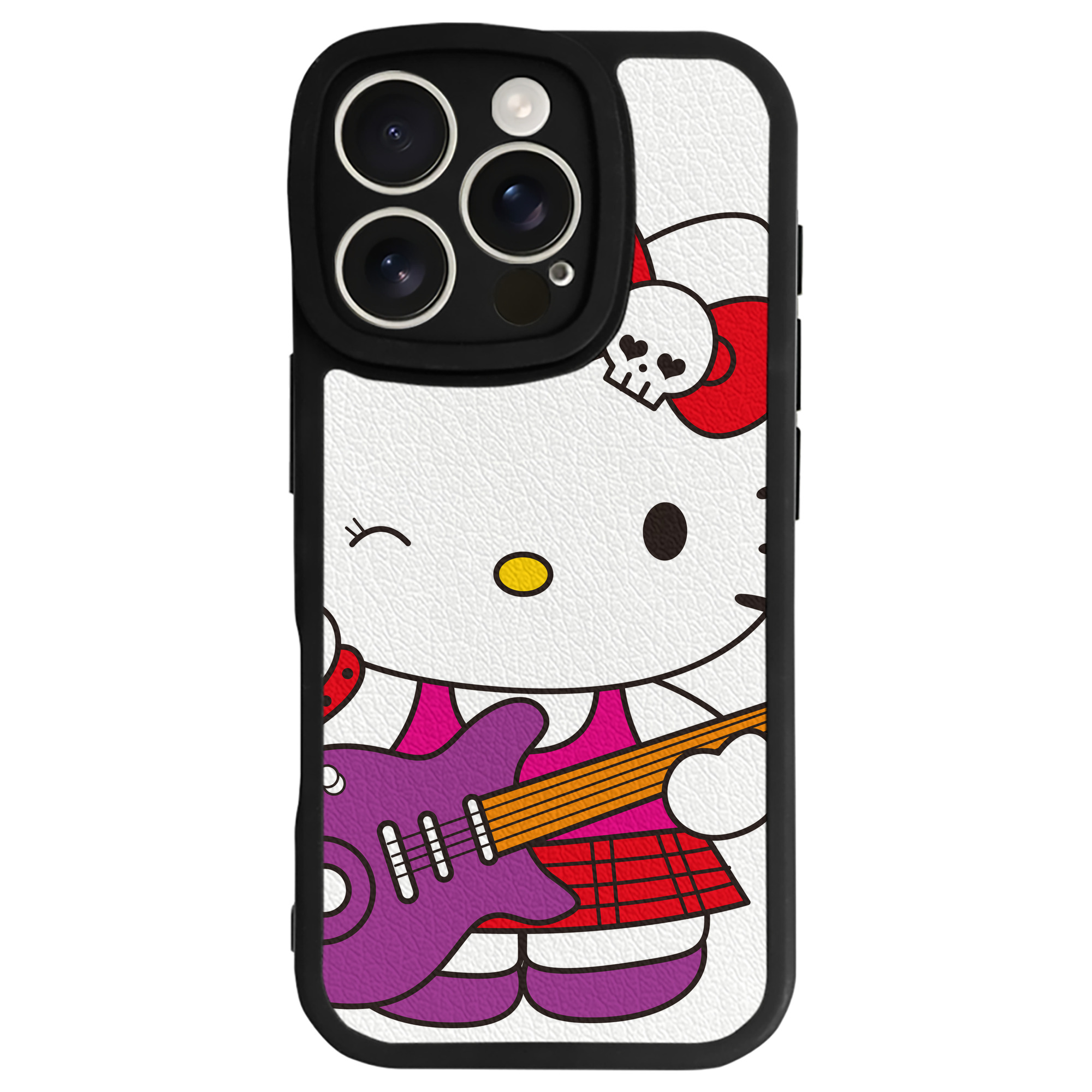 （画像用） Hello Kitty ハローキティ 【iPhone 16シリーズ対応】シリコンスマホケース（レザー調） 材質：シリコン